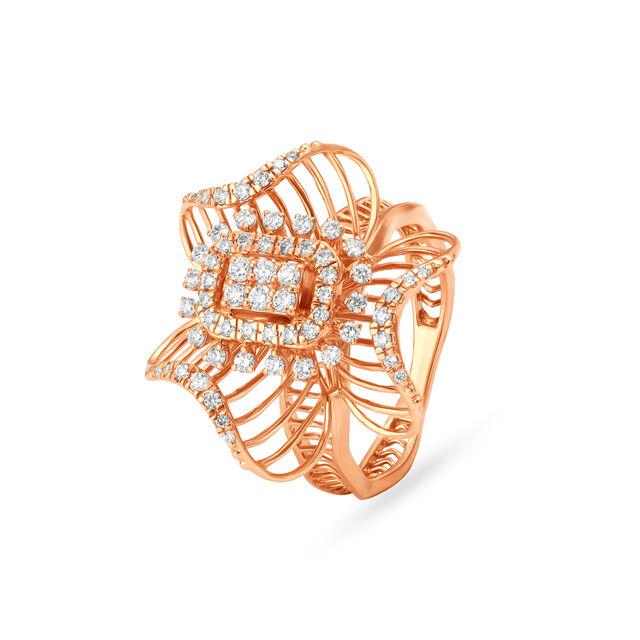 Mesmerising Floral Rose Gold Finger Ring