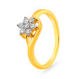 Elegant Floral Motif Seven Stone Diamond Finger Ring,,hi-res image number null