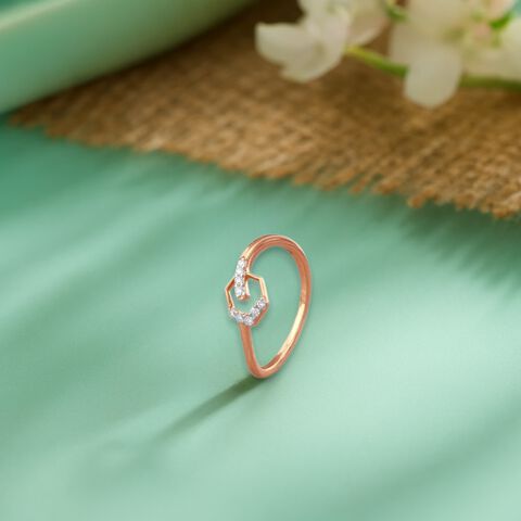 Geometric Sparkle Diamond Ring