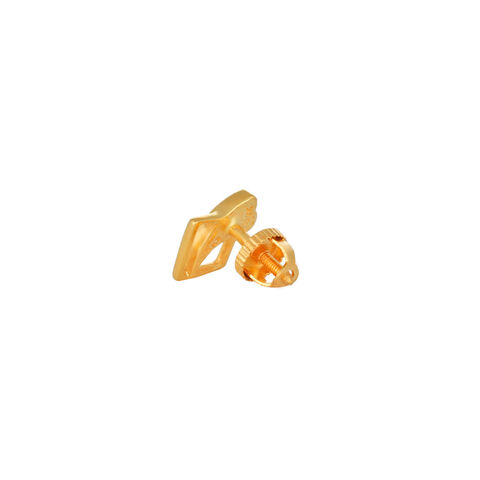Simplistic 22 Karat Yellow Gold Square Studs