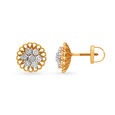 Shimmering Floral Diamond Stud Earrings,,hi-res image number null