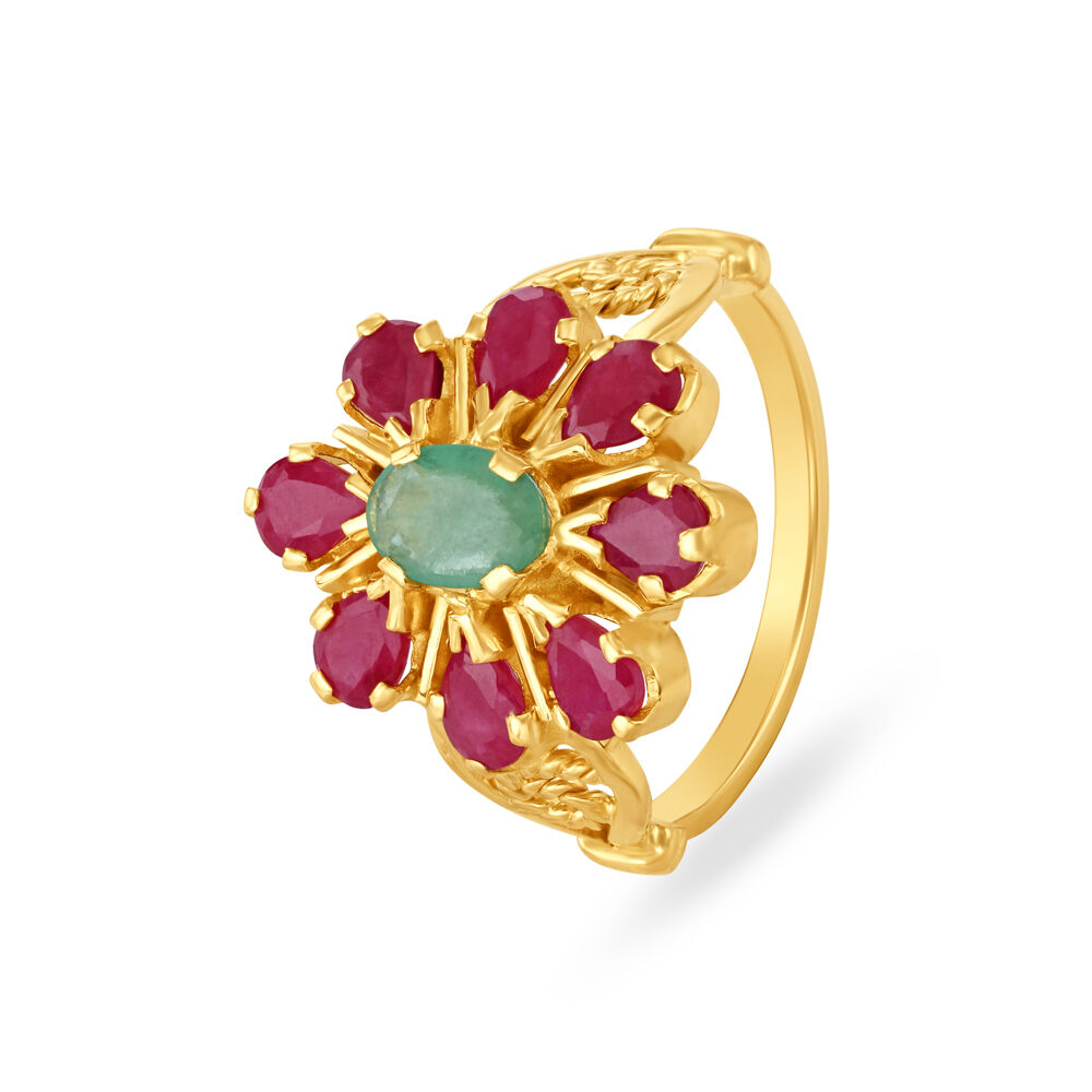 Emerald shop ring tanishq