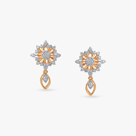 Starburst Bloom Diamond Drop Earrings