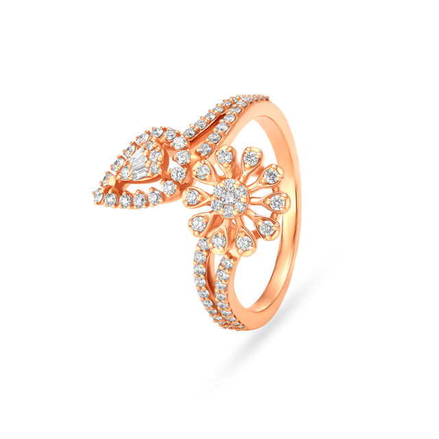 Mystical Floral Gold and Diamond Finger Ring,,hi-res image number null