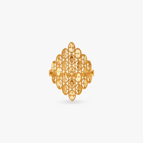 Gilded Lattice Gold Ring
