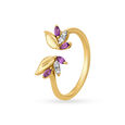 14KT Yellow Gold Floral Finger Ring,,hi-res image number null