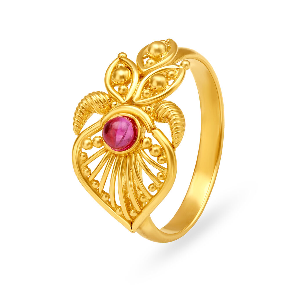 Enchanting Floral Gold Finger Ring