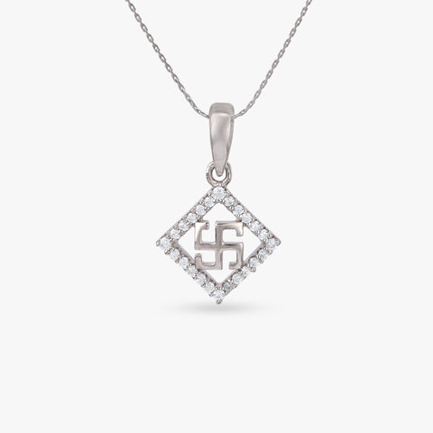 Radiant Swastik Silver Pendant