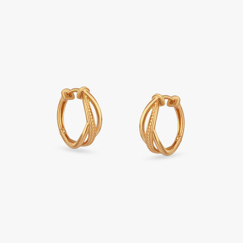 Interlaced Shine Gold Hoop Earrings