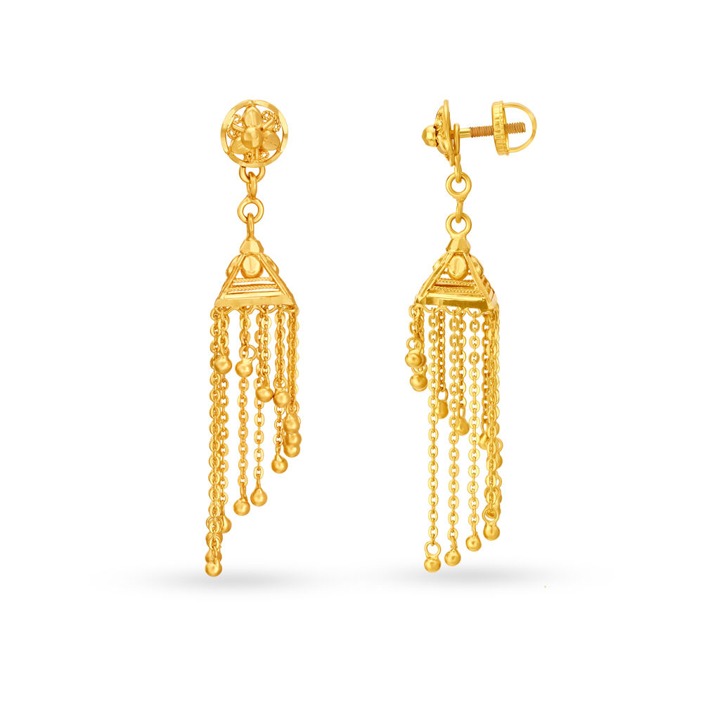 Gold sui dhaga earrings cheap with price