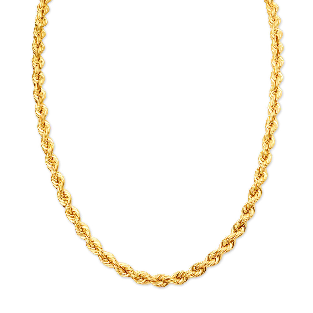 Distinguished 22 Karat Yellow Gold Twisted Rope Chain