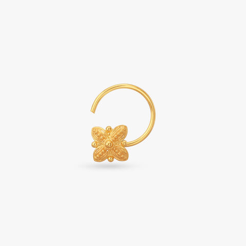Floral Delight Gold Nose Pin