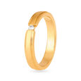 Exquisite Single Stone Gold and Diamond Finger Ring For Men,,hi-res image number null