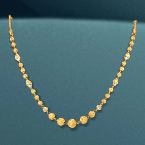 Spangled Yellow Gold Beaded Chain