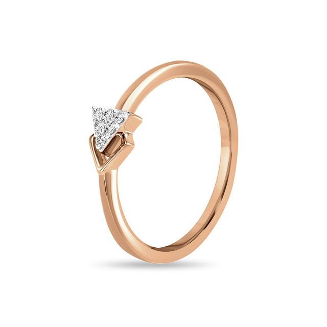 14 KT Rose Gold Triangular Shaped Ring,,hi-res image number null