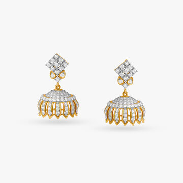 Bright Floral Diamond Jhumkas