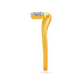 Graceful 18 Karat Yellow Gold And Diamond Loop Ring,,hi-res image number null