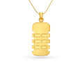 Three Stripe Carved Gold Pendant For Men,,hi-res image number null