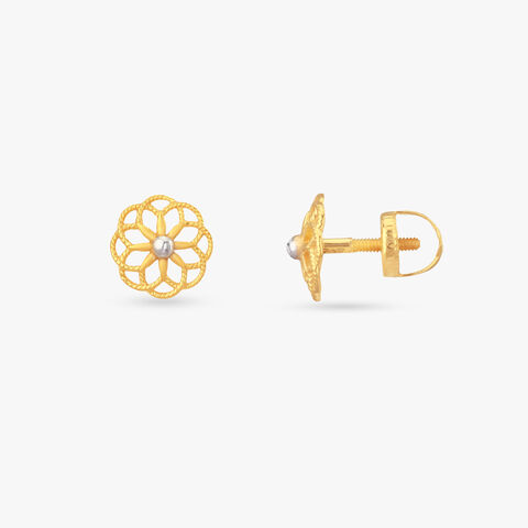 Bloom Buddy Gold Stud Earrings for Kids