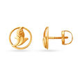 Beguiling Leaf Motif Gold Stud Earrings,,hi-res image number null