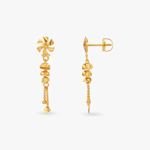Twirl Glow Gold Drop Earrings