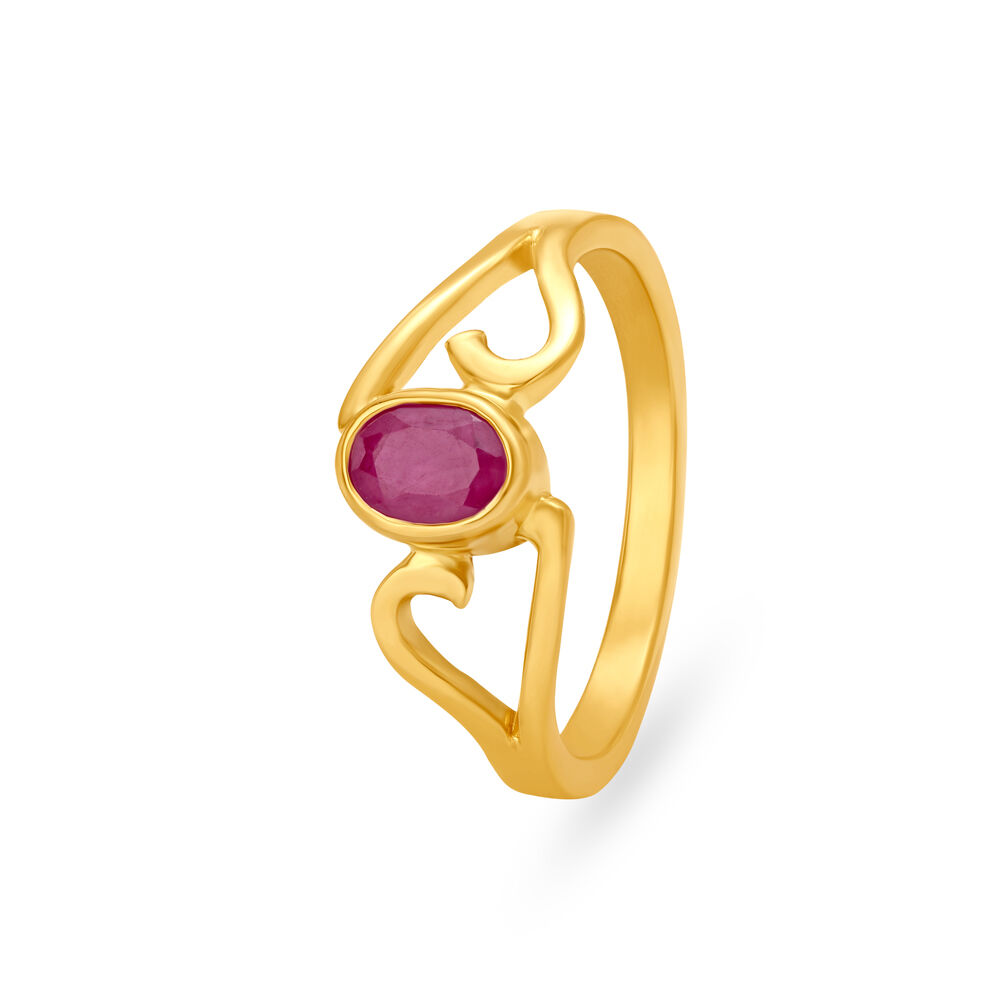 Ruby gold online ring tanishq