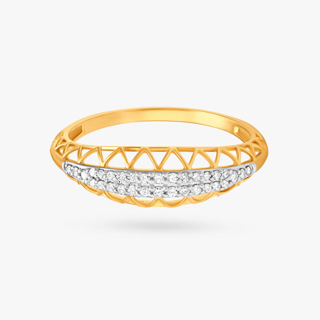 Contemporary Jali Diamond Ring