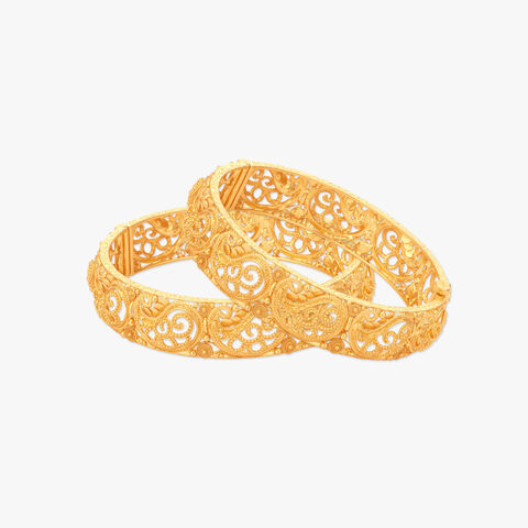Artisanal Paisley Choor Gold Bangles