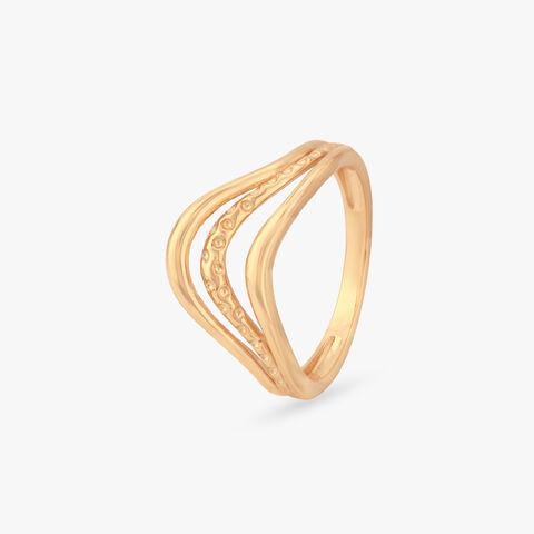 Flowing Wave Gold Ring