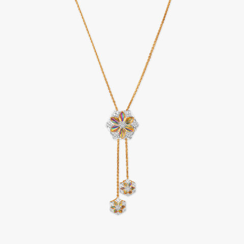 Floral Reverie Diamond Pendant with Chain