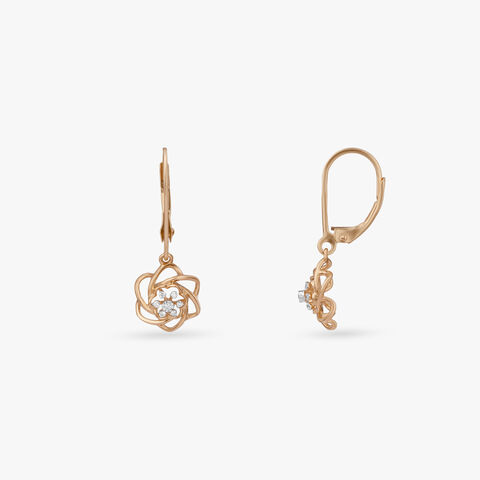Twisted Curve Diamond Drop Earrings