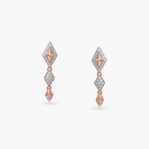 Rhombus Stacked Diamond Drop Earrings