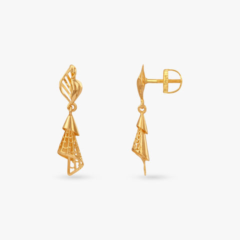 Auric Draped Gold Jhumka Earrings