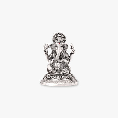 Sacred Ganesha and Lakshmi Silver Idol