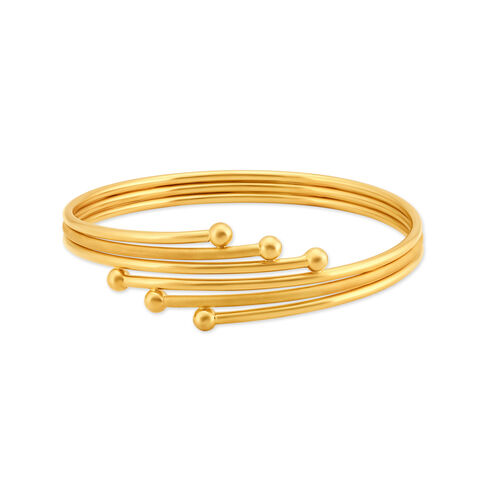 Elegant Geometric Gold Bangle