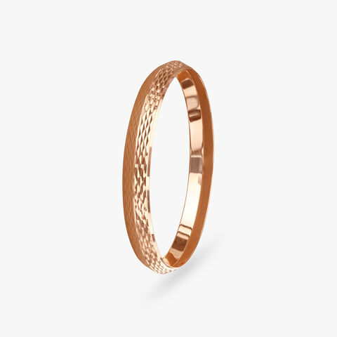 Sleek Textured Gold Kada for Men