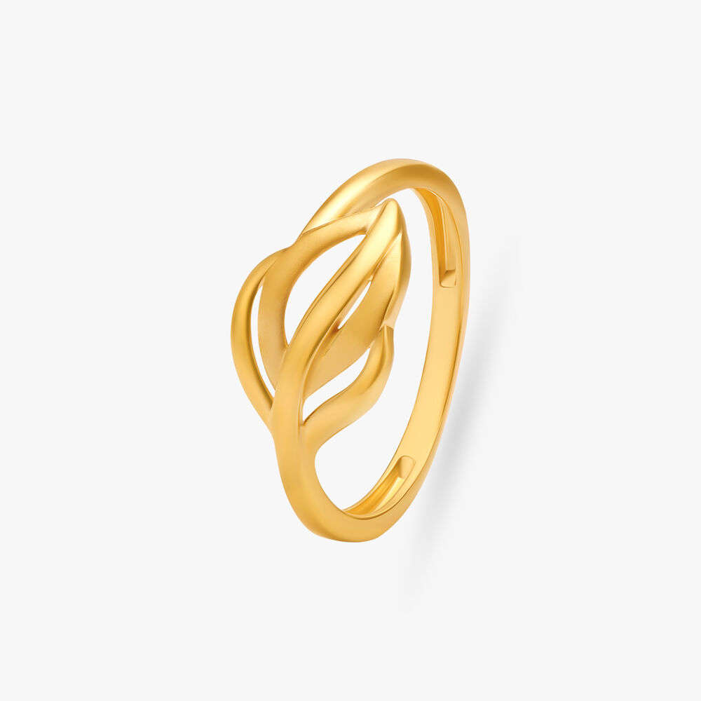 Leaf Motif Gold Ring - PC Chandra Jewellers