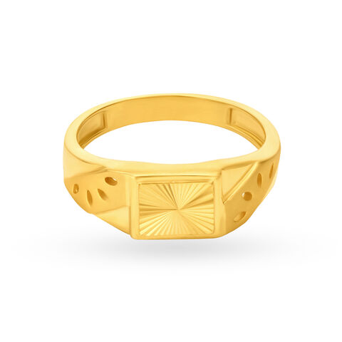 Striking Cutout Pattern Gold Ring For Men