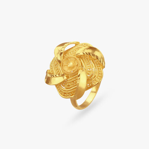 Majestic Bloom Gold Finger Ring