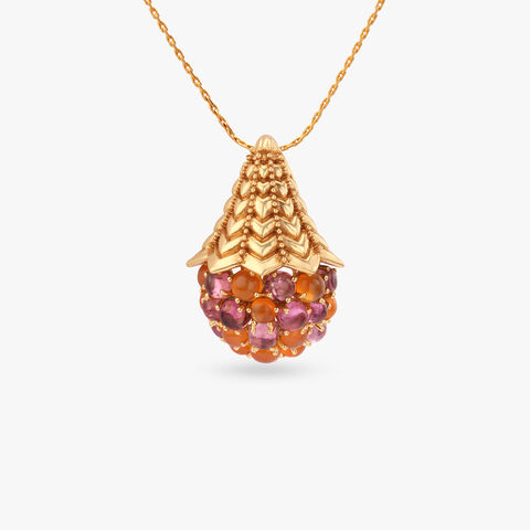 Vineyard Glow Gold Pendant and Earrings Set