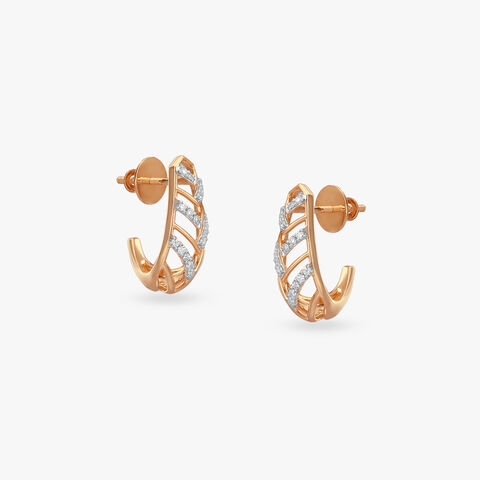 Chevron Radiance Diamond Hoop Earrings