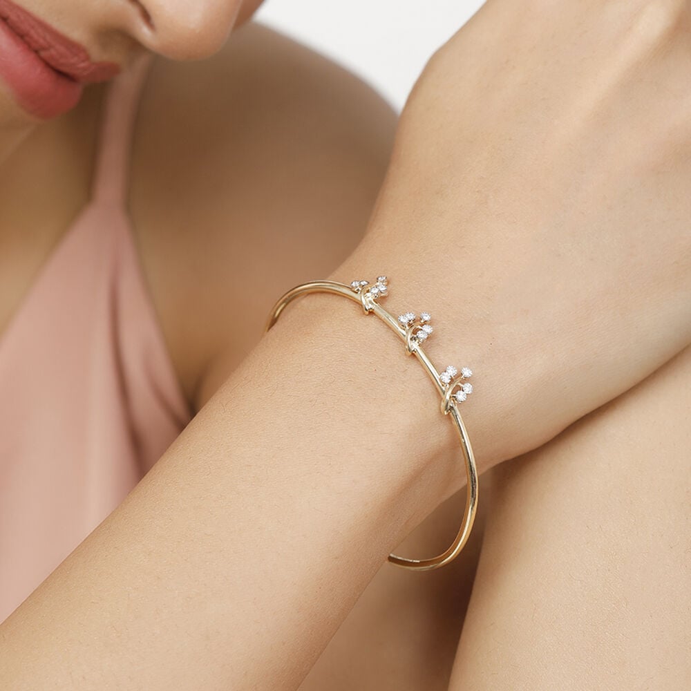 Buy Mine Diamond 18 KT Rose Gold Light Weight Bangle for Kids Online