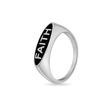 925 Silver Faith Signet Ring