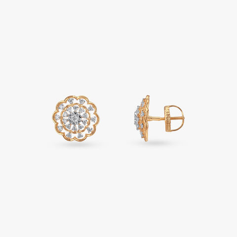 Luxurious Petals Diamond Stud Earrings