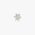 Petite Floral Gold and Diamond Nose Pin,,hi-res image number null