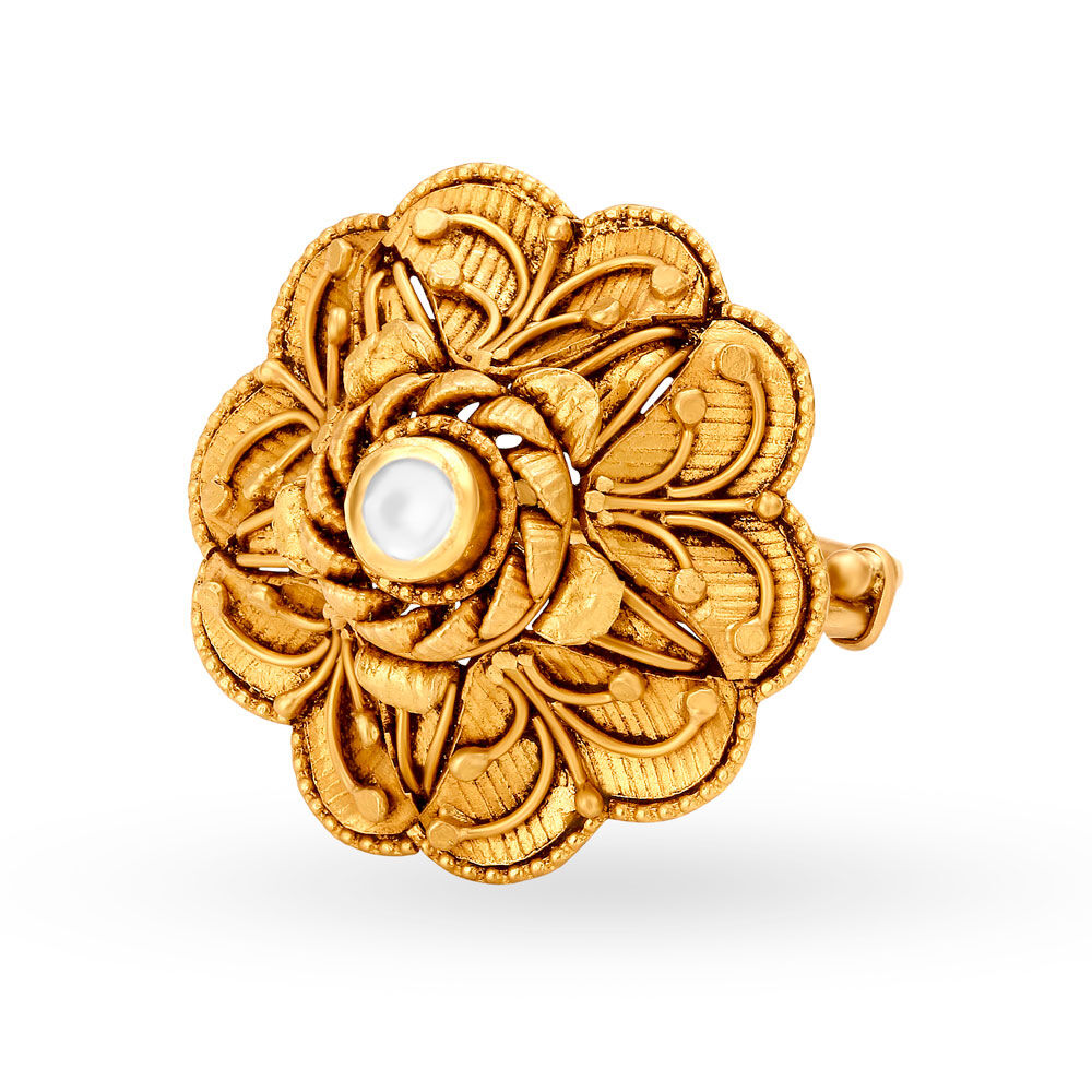 Gold Look Antique Cocktail Ring : Amazon.in: Fashion