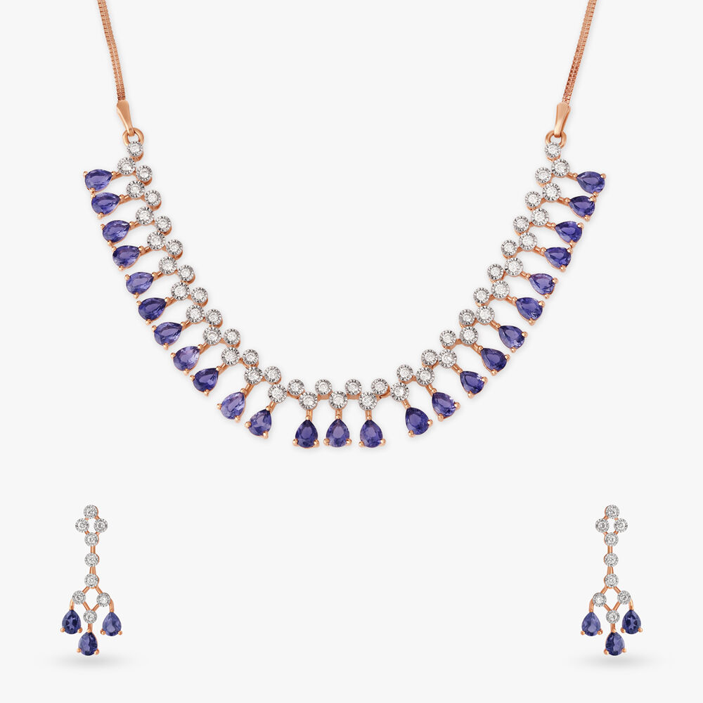 One lakh diamond necklace on sale