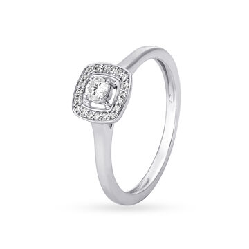 14KT White Gold Diamond Finger Ring