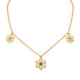 Flower Shaped Gold Pendant with Chain For Kids,,hi-res image number null