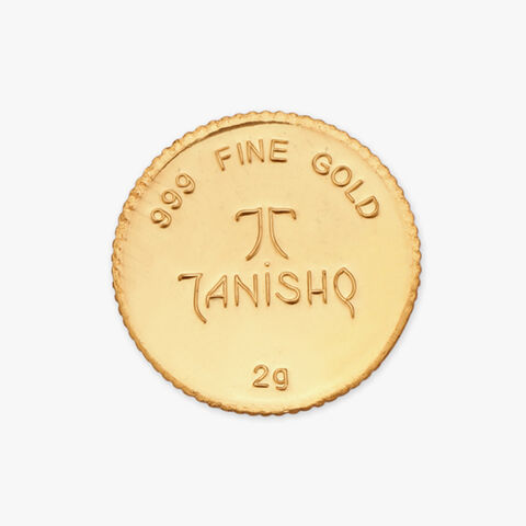 2 gram 24 Karat Gold Coin with Lakshmi Ganesha Motif